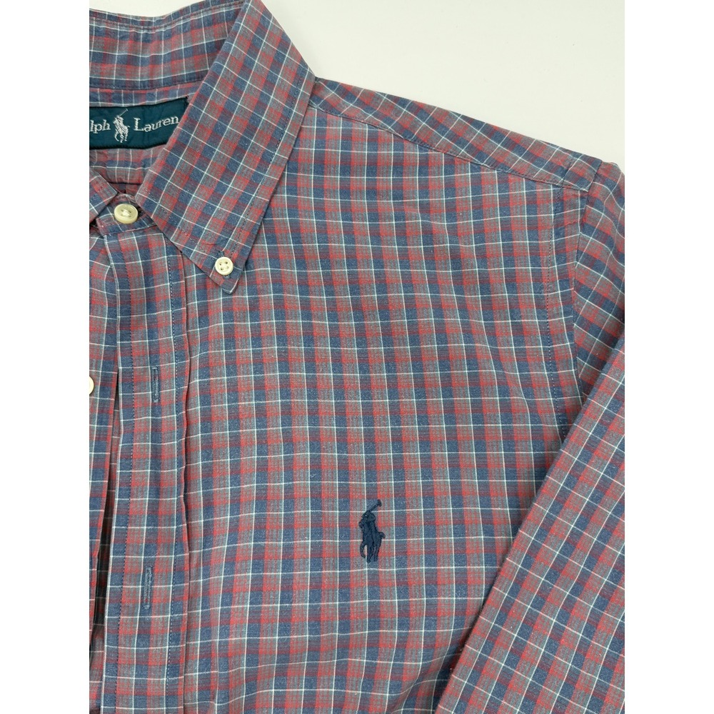 Ralph‎ Lauren Mens Plaid Button Down Shirt Preppy Classic